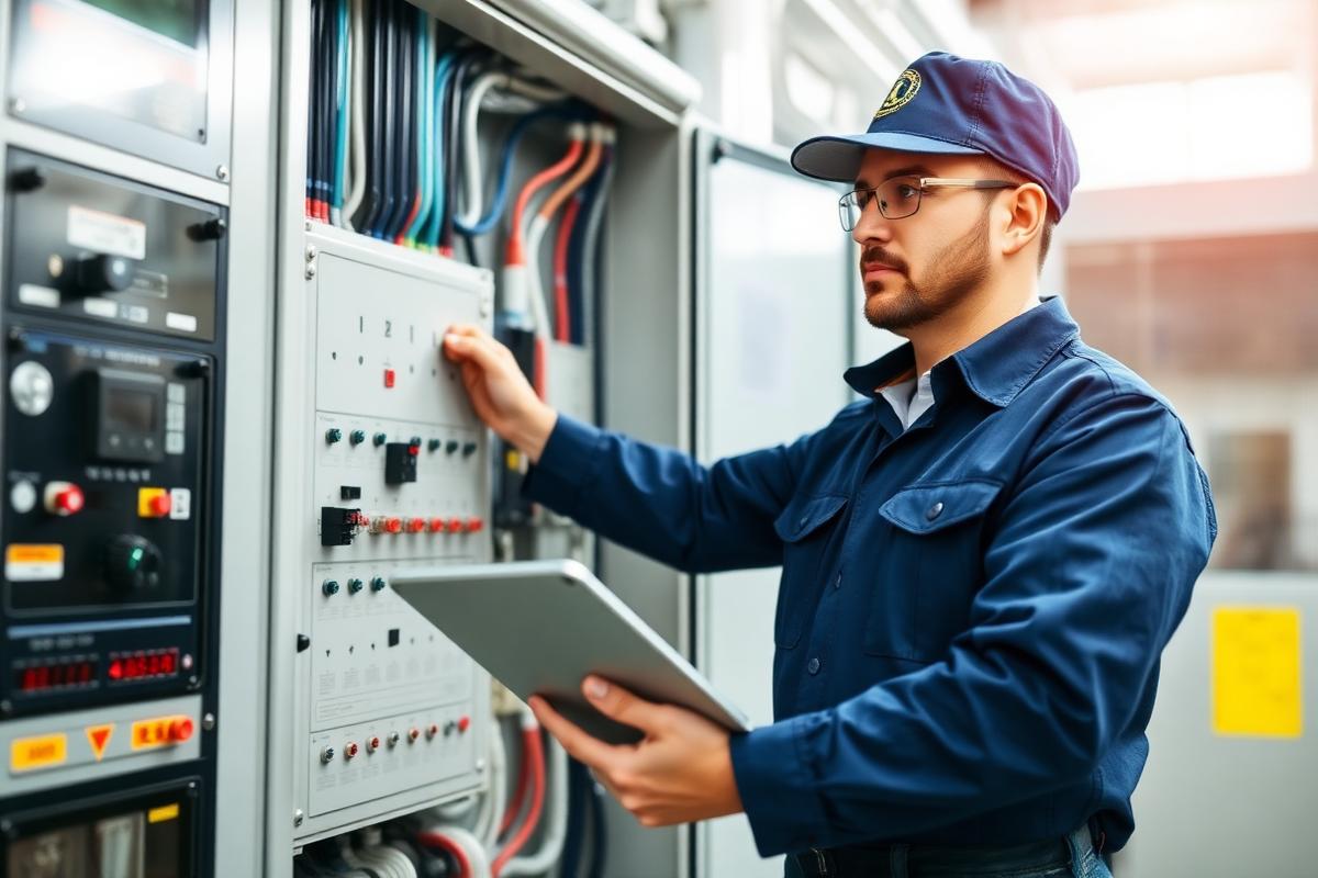 Technician performing a residential energy audit